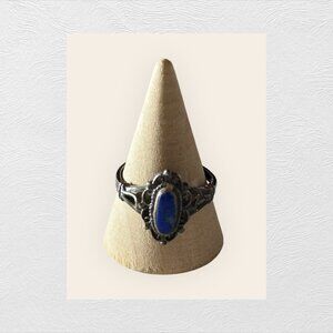Vintage‎ Sterling Silver Sapphire Blue Ring